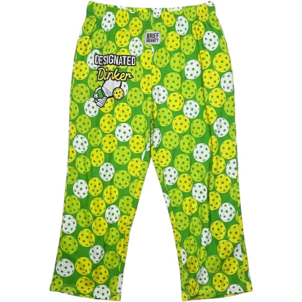 Brief Insanity Pickleball Pajama Pants Mens XL Green. Designated Dinker